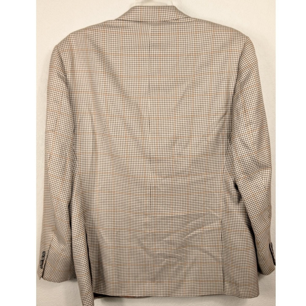 ISAIA Napoli Men's Cashmere Silk Brown Plaid Blazer Base S IT 56/46R‎ 8R Drop - Picture 4 of 11